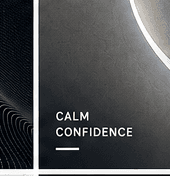 Calm dark abstract surface with a bright curved edge