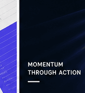Deep navy abstract image representing momentum through action